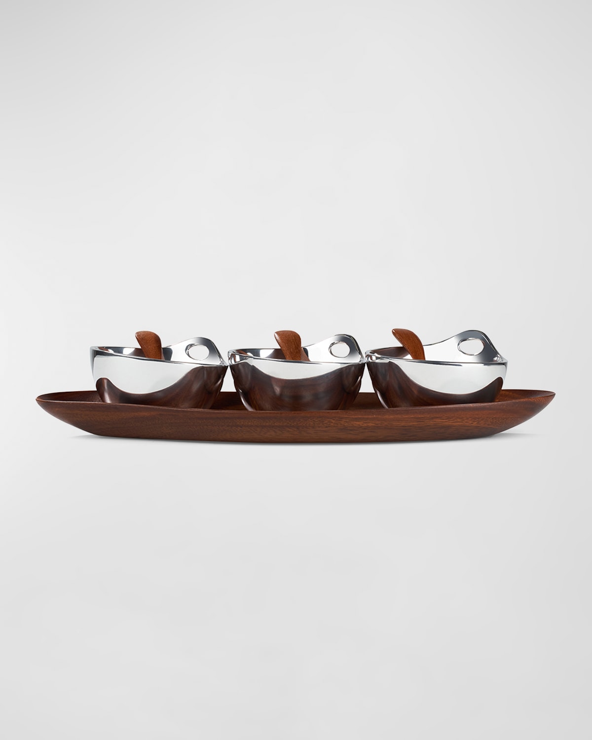 Shop Nambe Portables Triple Condiment Server In Brown