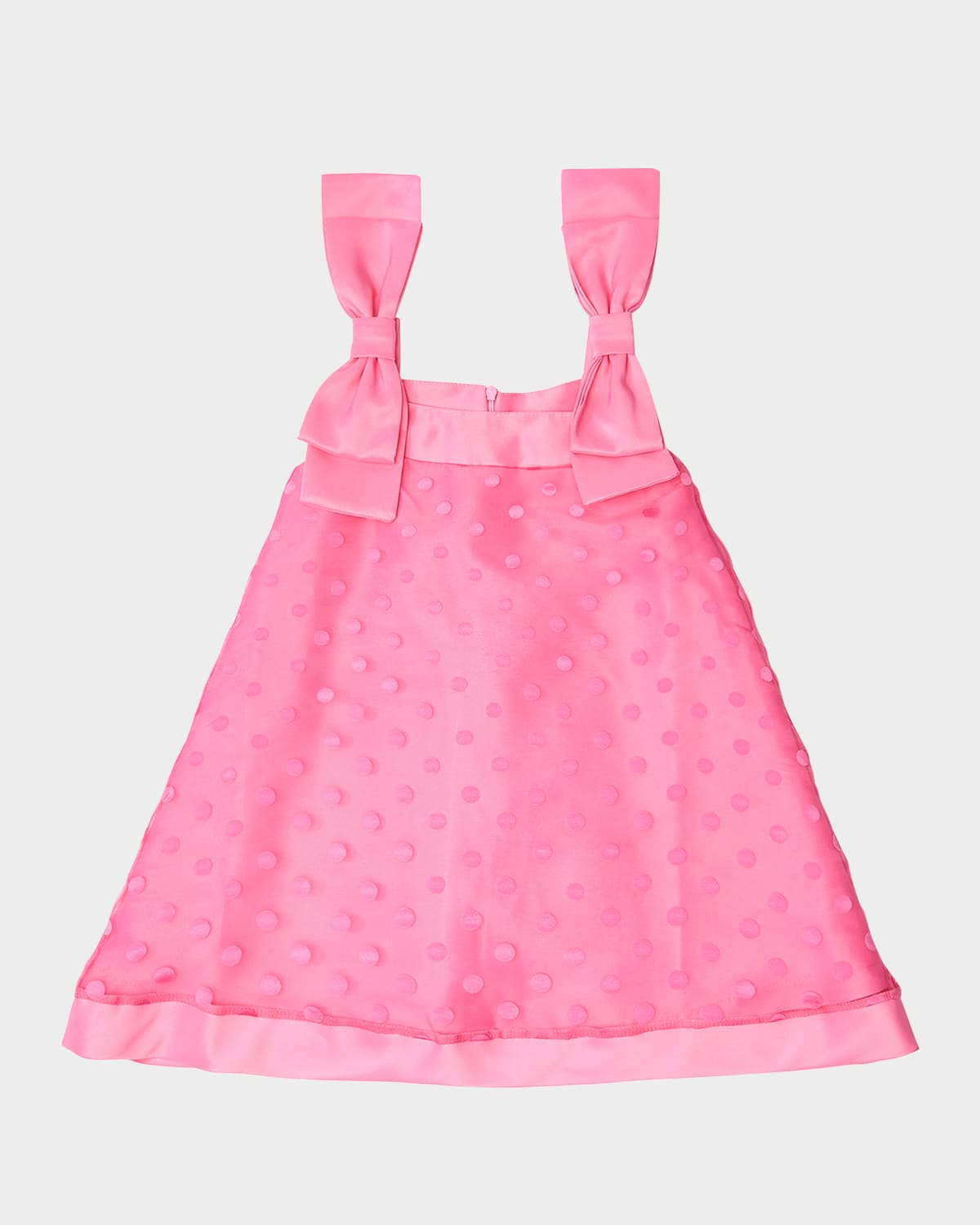 Mama Luma Kids' Girl's Polka Dot Bow Dress In Pink