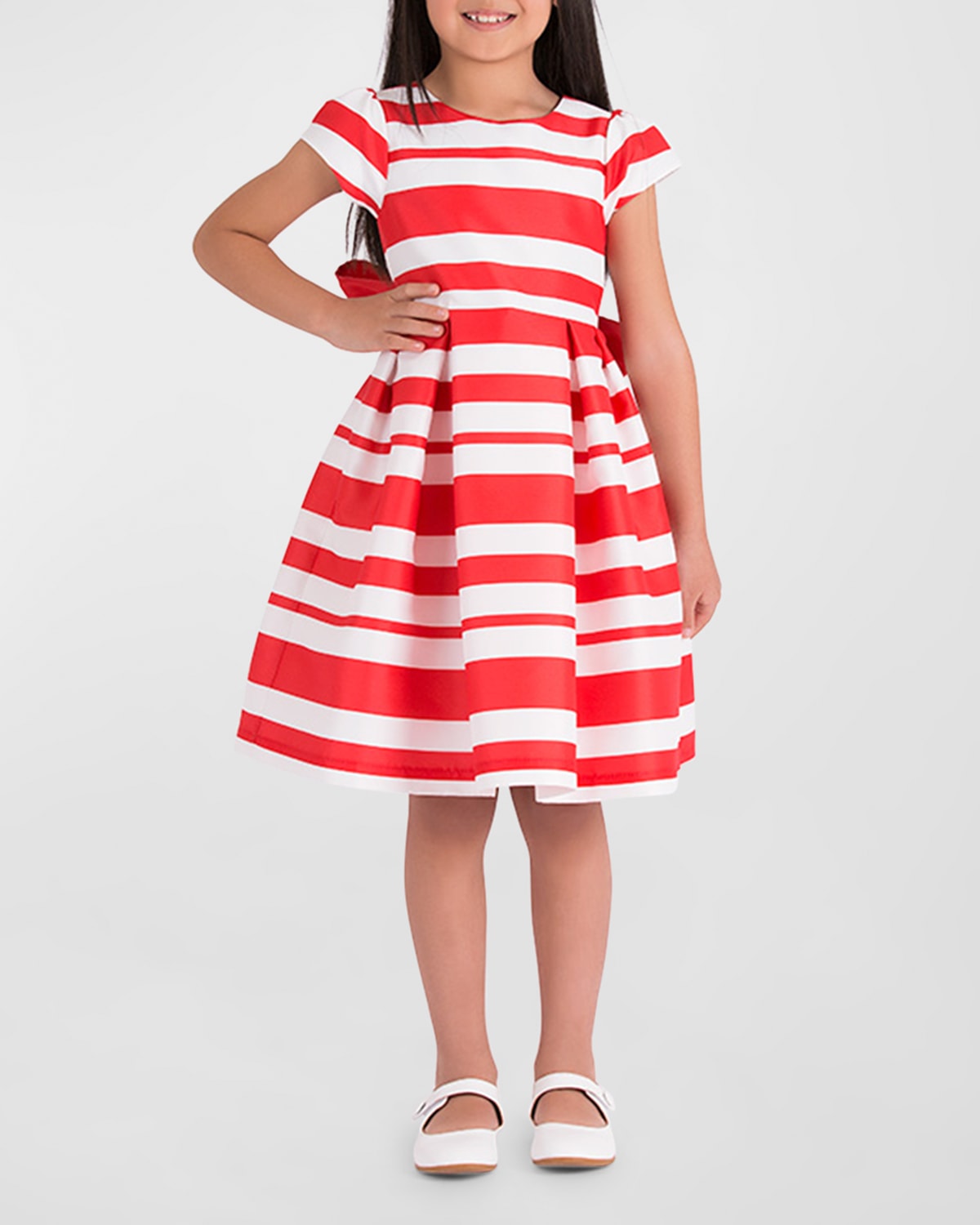Mama Luma Kids' Girl's Candy Bow Short-sleeve Dress In Red