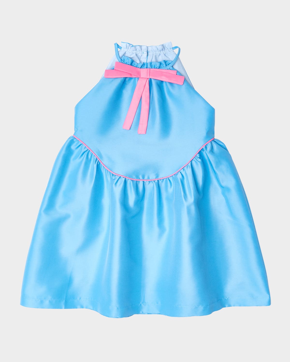 Mama Luma Kids' Girls Blue Satin Sleeveless Dress