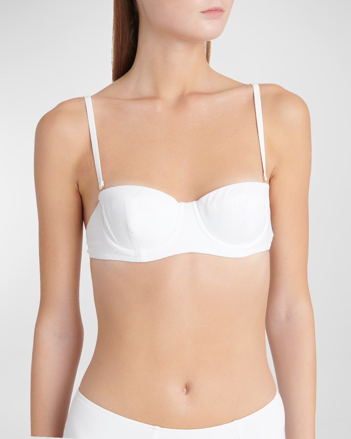 Shop Dolce & Gabbana Underwire Balconette Bikini Top In Opt.white
