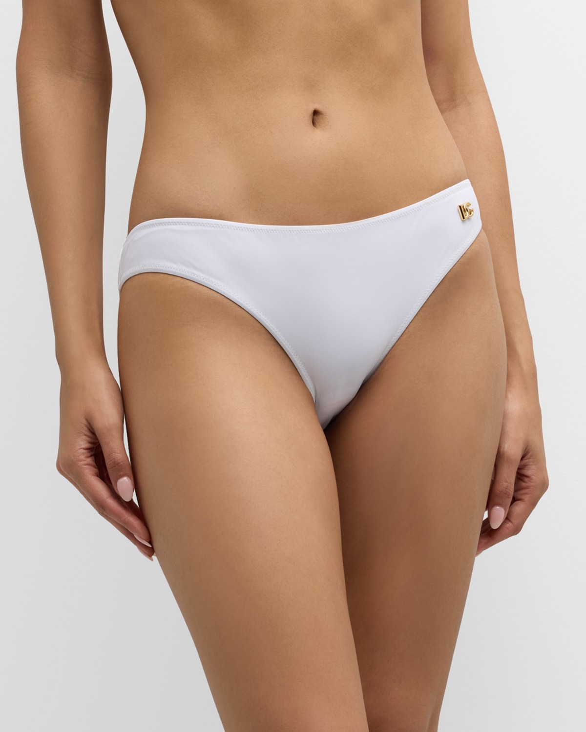 Shop Dolce & Gabbana Dg Hardware Bikini Bottoms In Opt.white