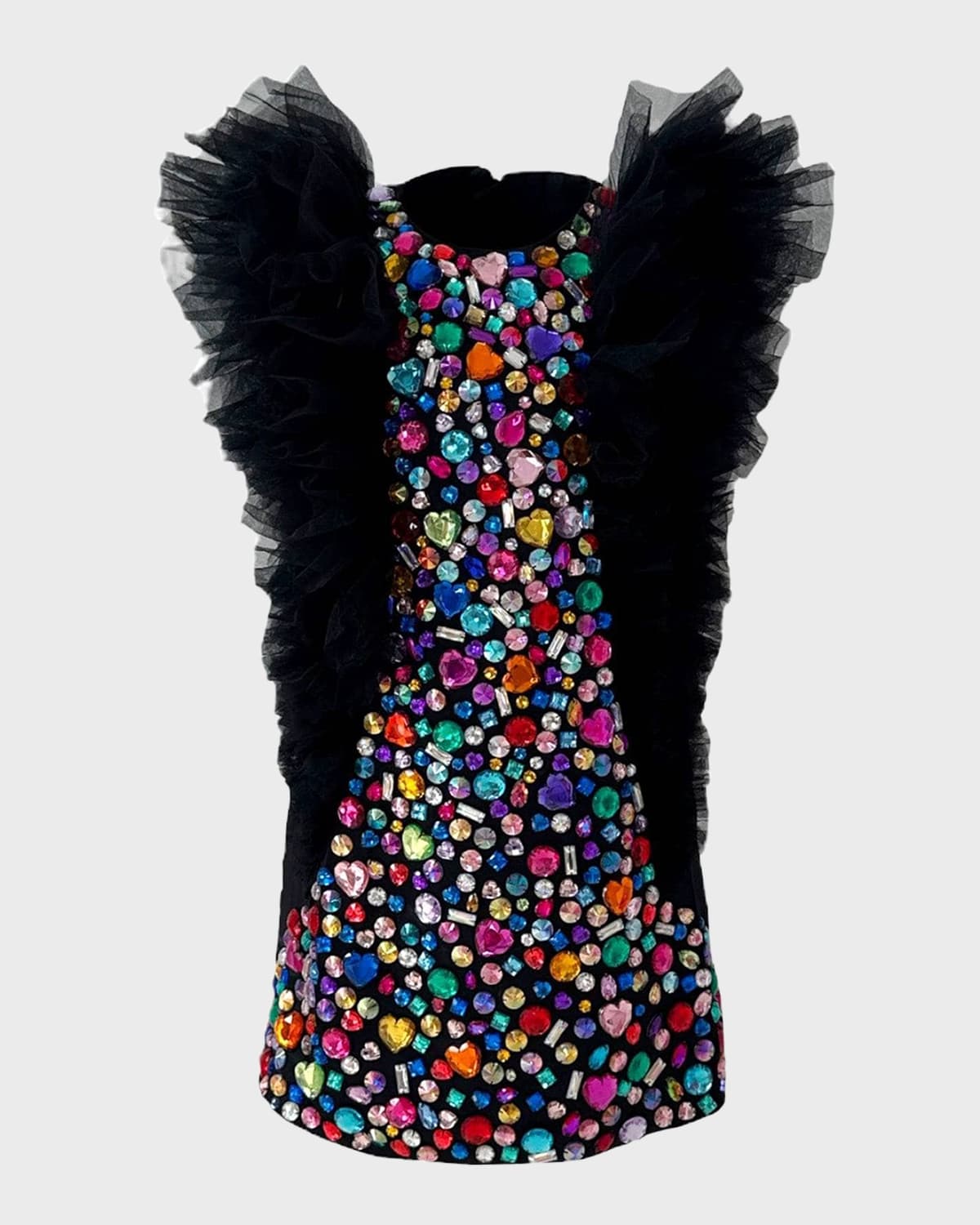 Girl's Bejeweled Gem Dress, Size 2-14