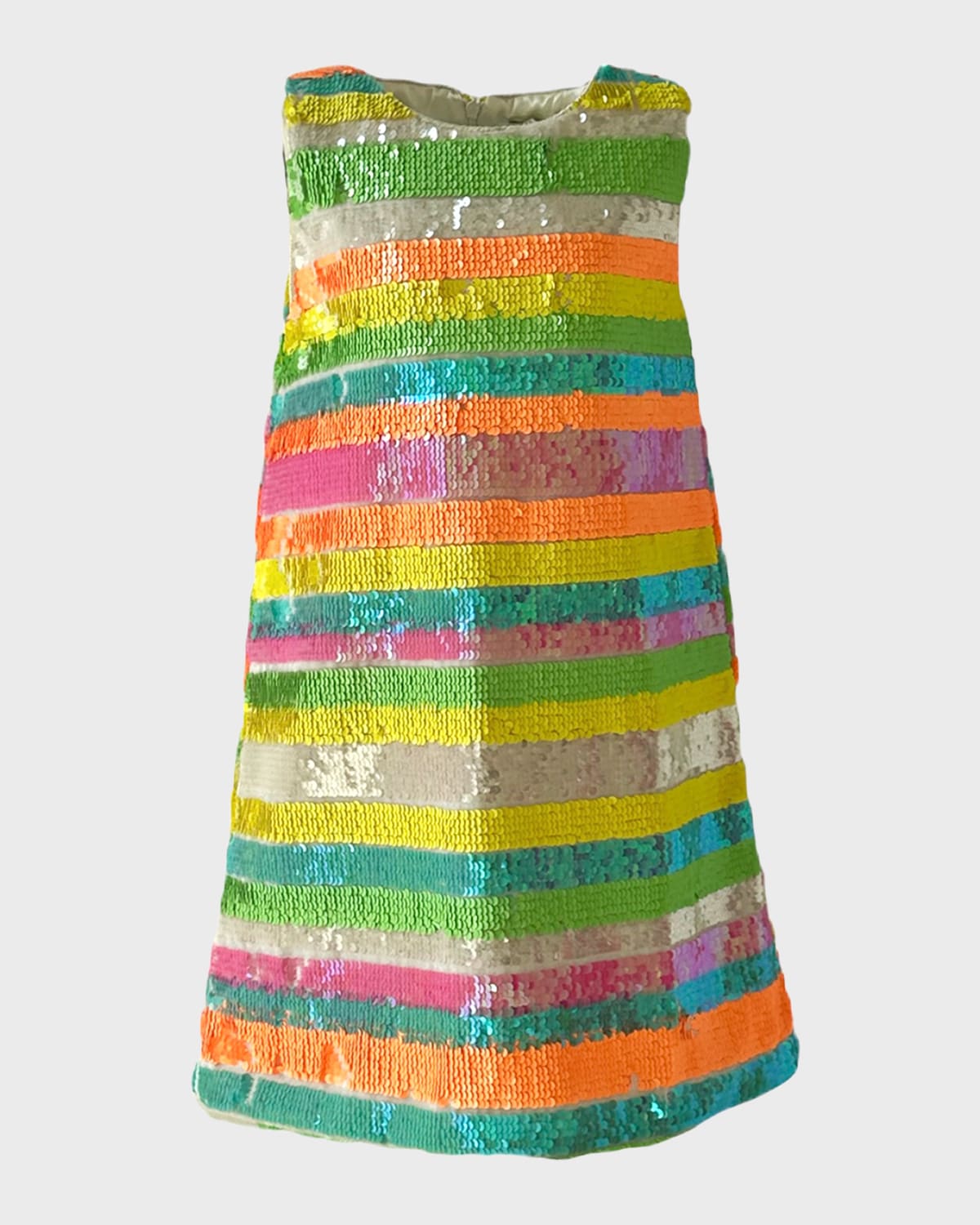 Lola + The Boys Kids' Girl's Sequin Summer Stripe Tank Dress In Multi