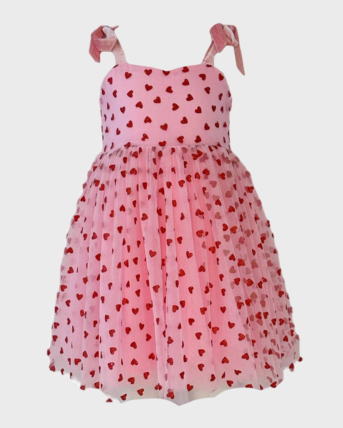 Shop Lola + The Boys Girl's Pink Hearts Tank Dress