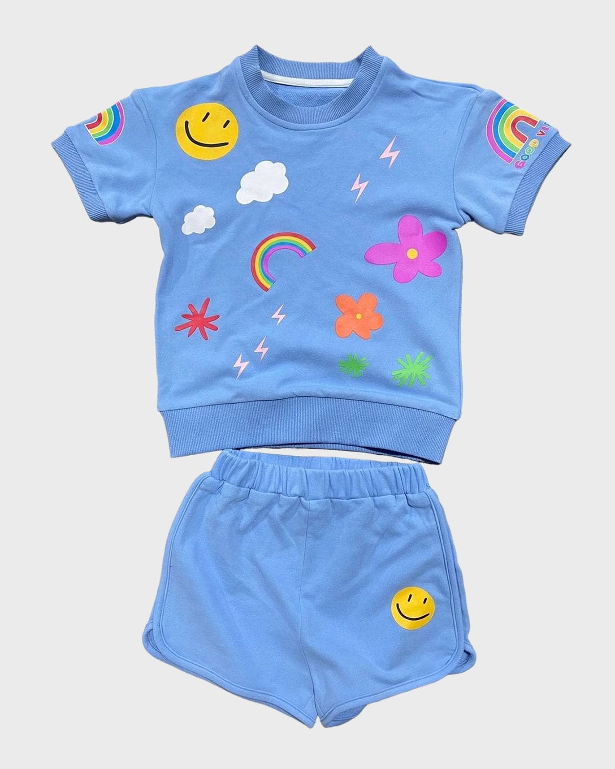 Shop Lola + The Boys Girl's Happy Daisy Set In Blue