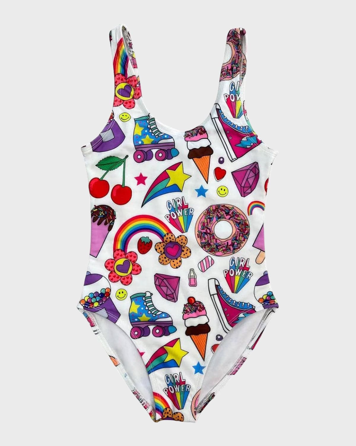 Lola + The Boys Kids' Summertime Fun One-piece Swimsuit In White