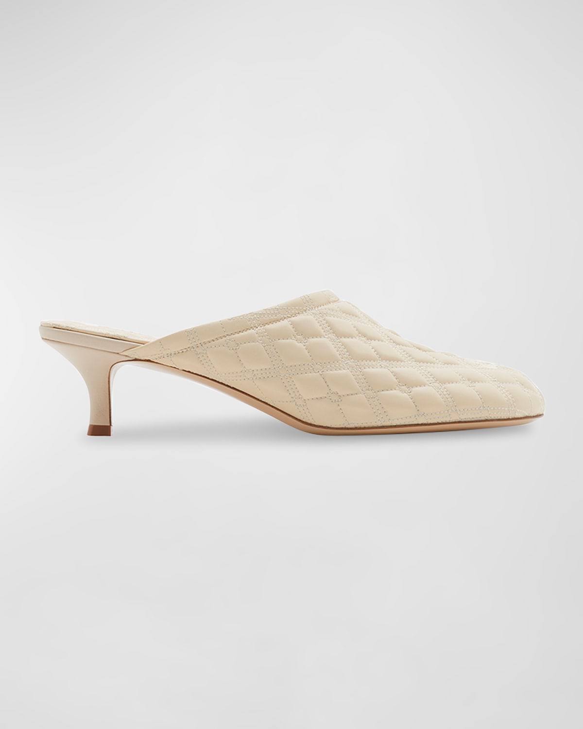 Shop Burberry Baby Quilted Napa Equestrian Mules In Soap