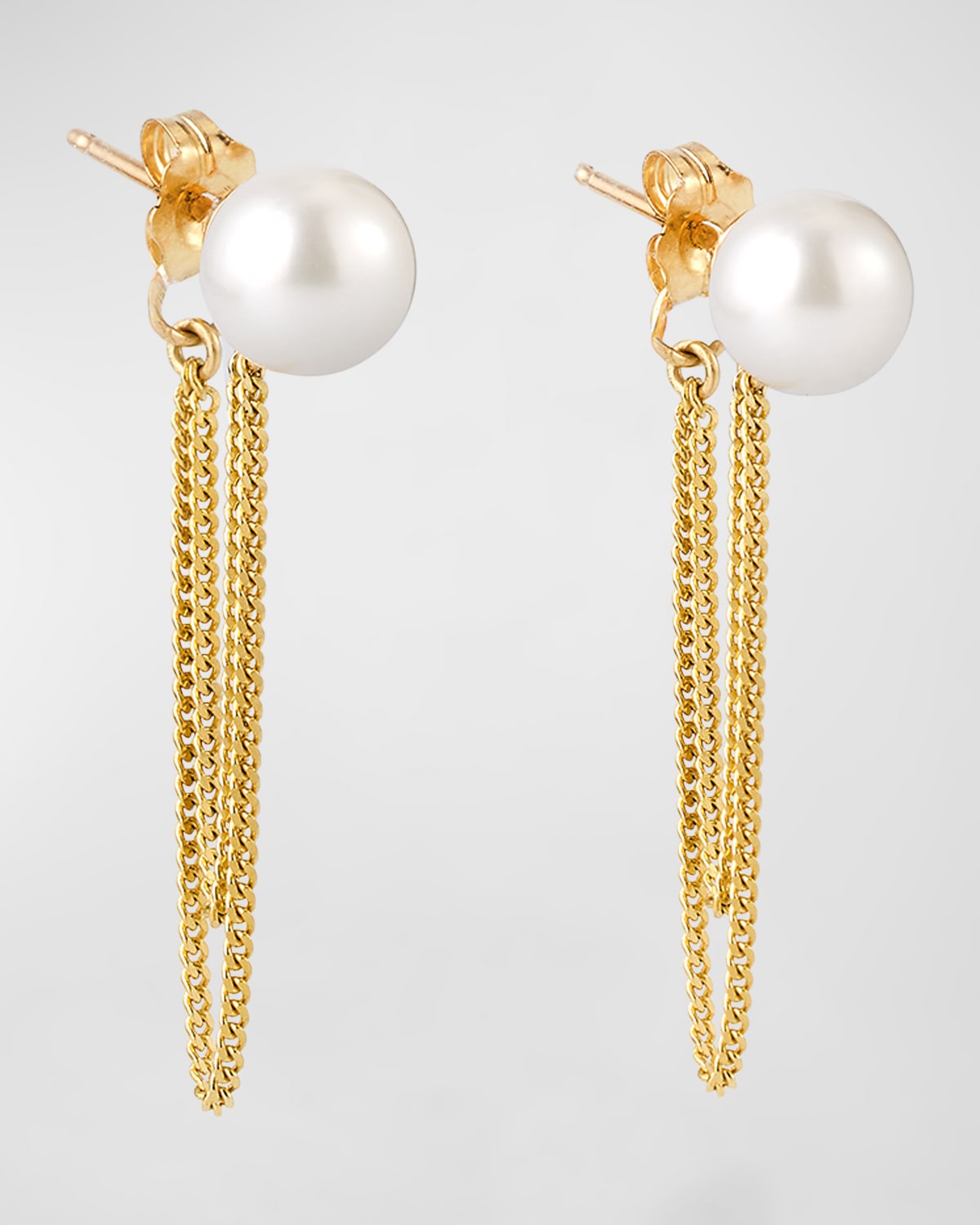 Poppy Finch Double-chain Wrap Around Pearl Earrings