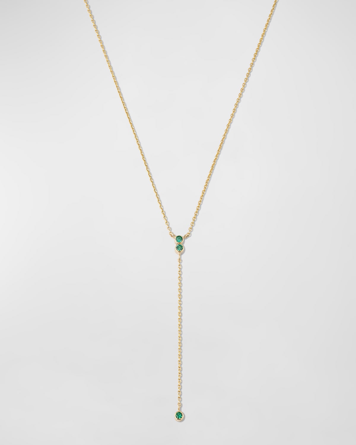 Poppy Finch Baby Emerald Lariat Necklace