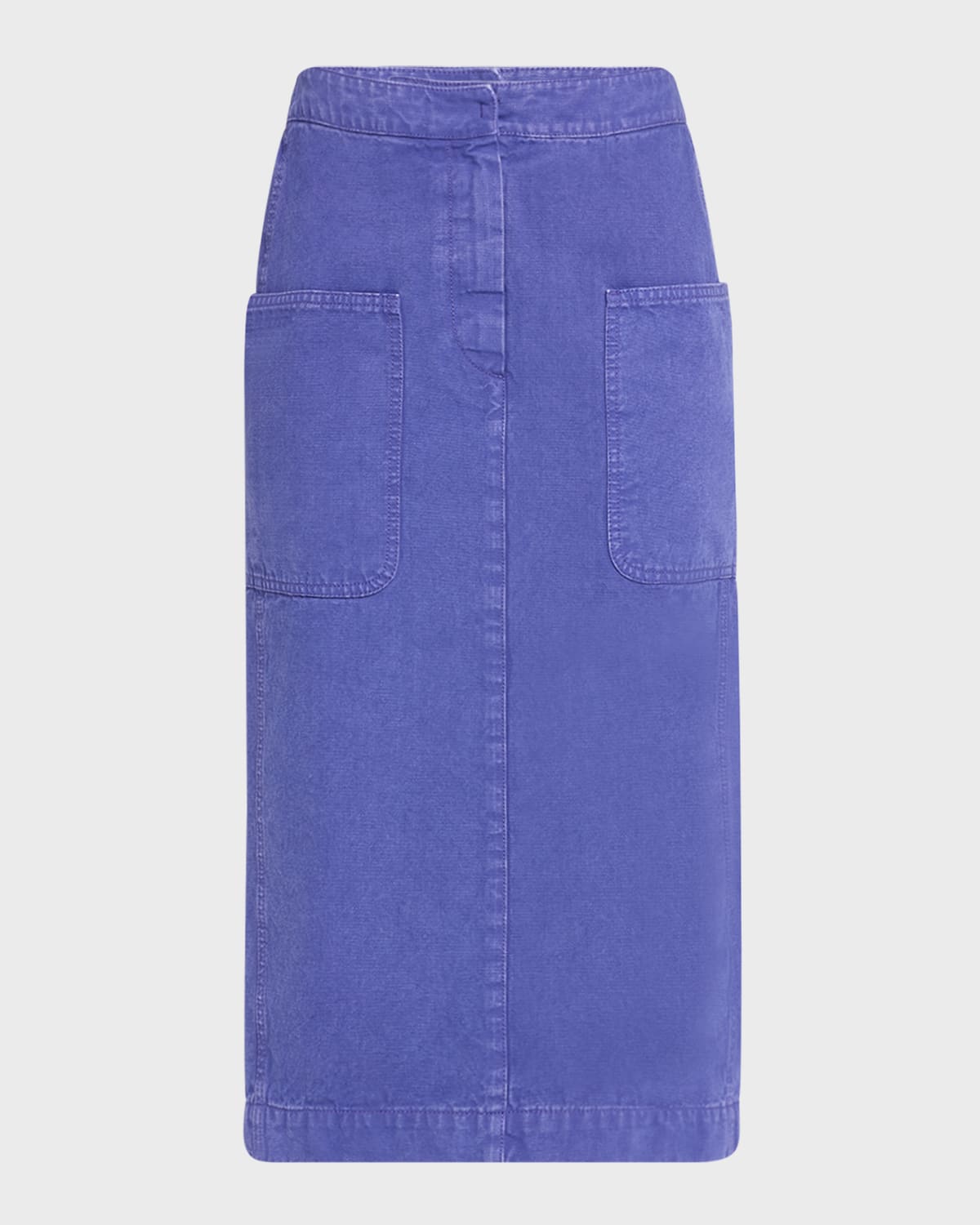 Max Mara Cardiff Cotton Canvas Midi Pencil Skirt In Lavender