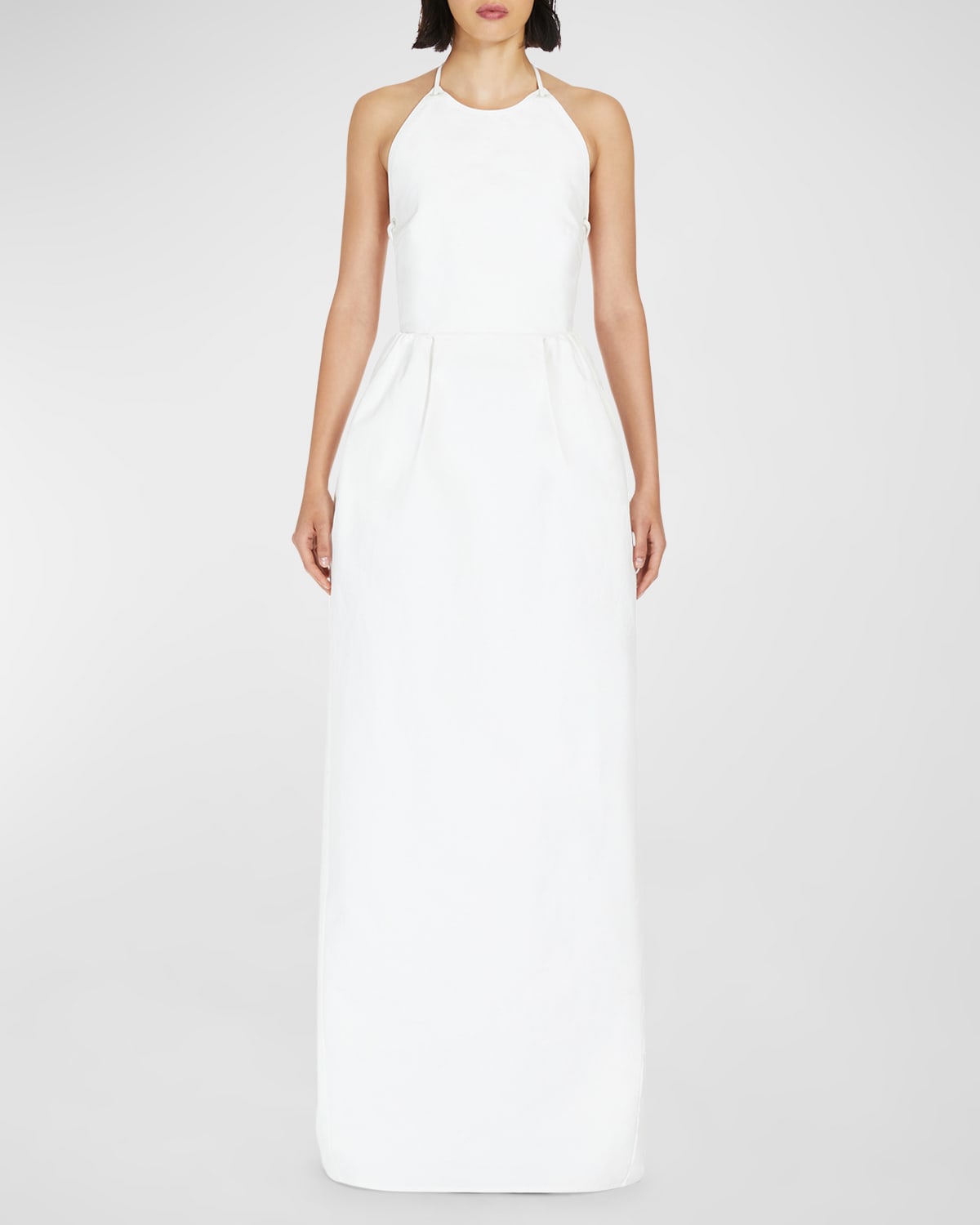 Shop Max Mara Europa Sleeveless Strappy Open-back Maxi Dress In White