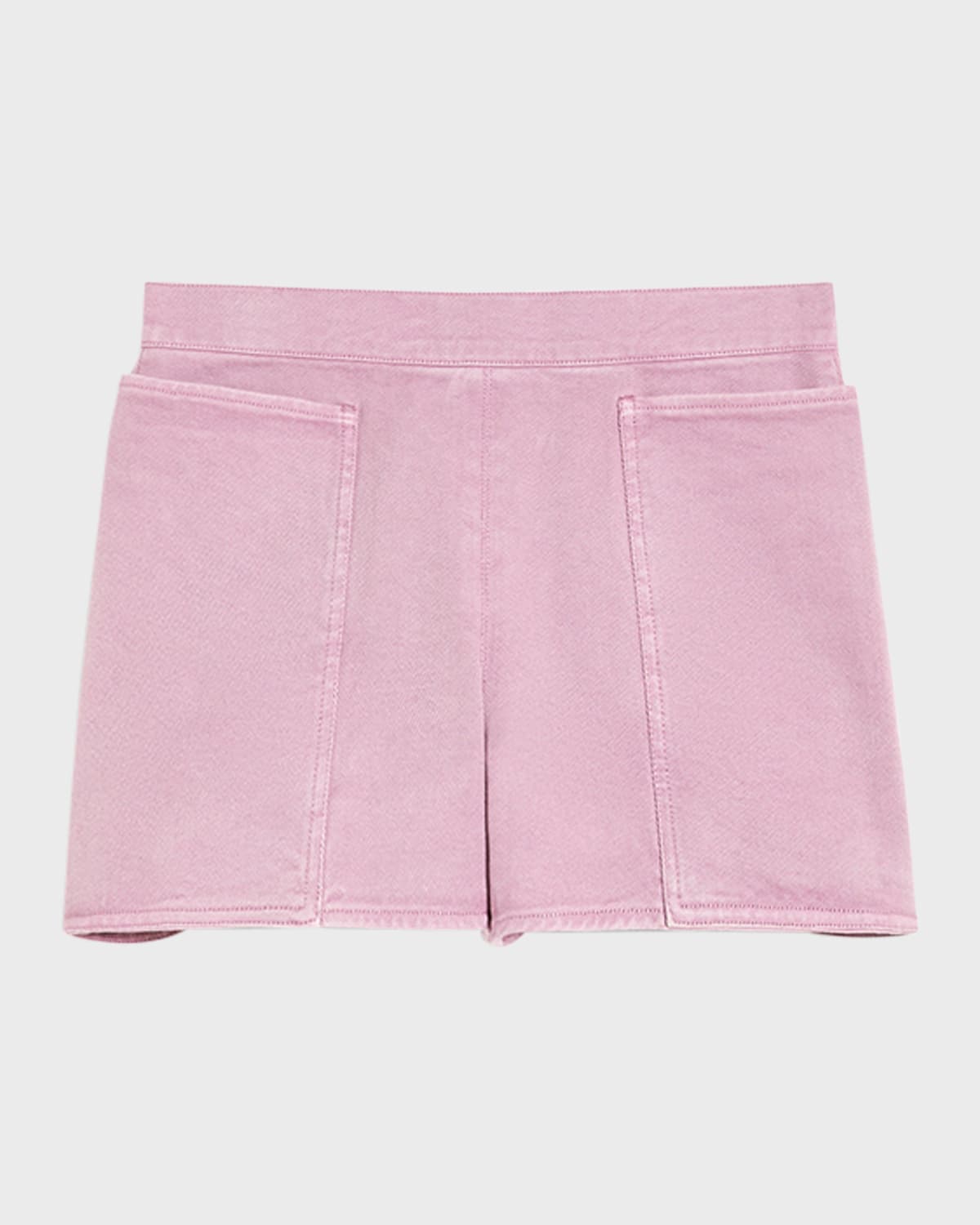 Shop Max Mara Alibi Mid-rise Denim Hot Shorts In Wisteria