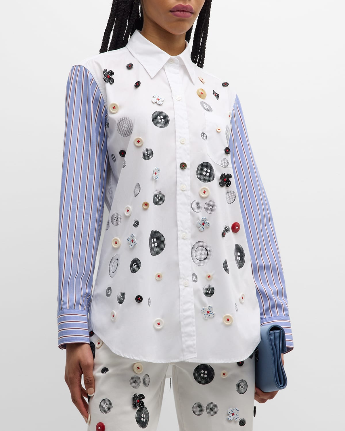 Shop Libertine Existential Buttons Classic Shirt In Whtst