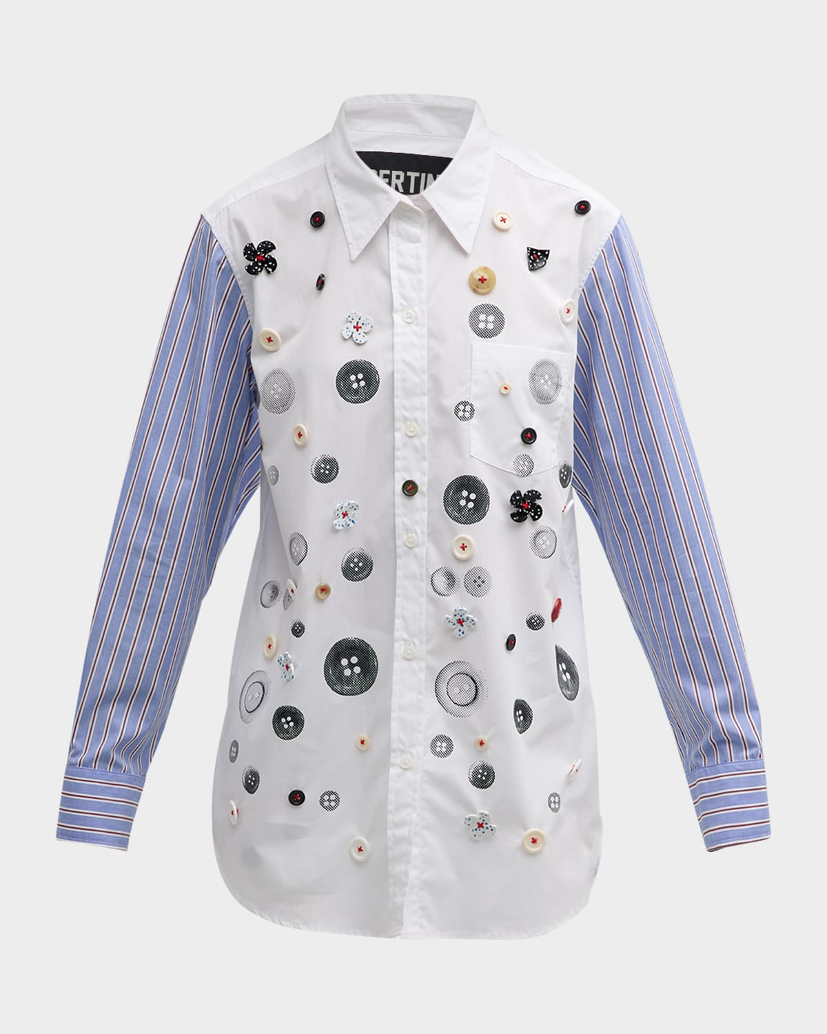 Shop Libertine Existential Buttons Classic Shirt In Whtst