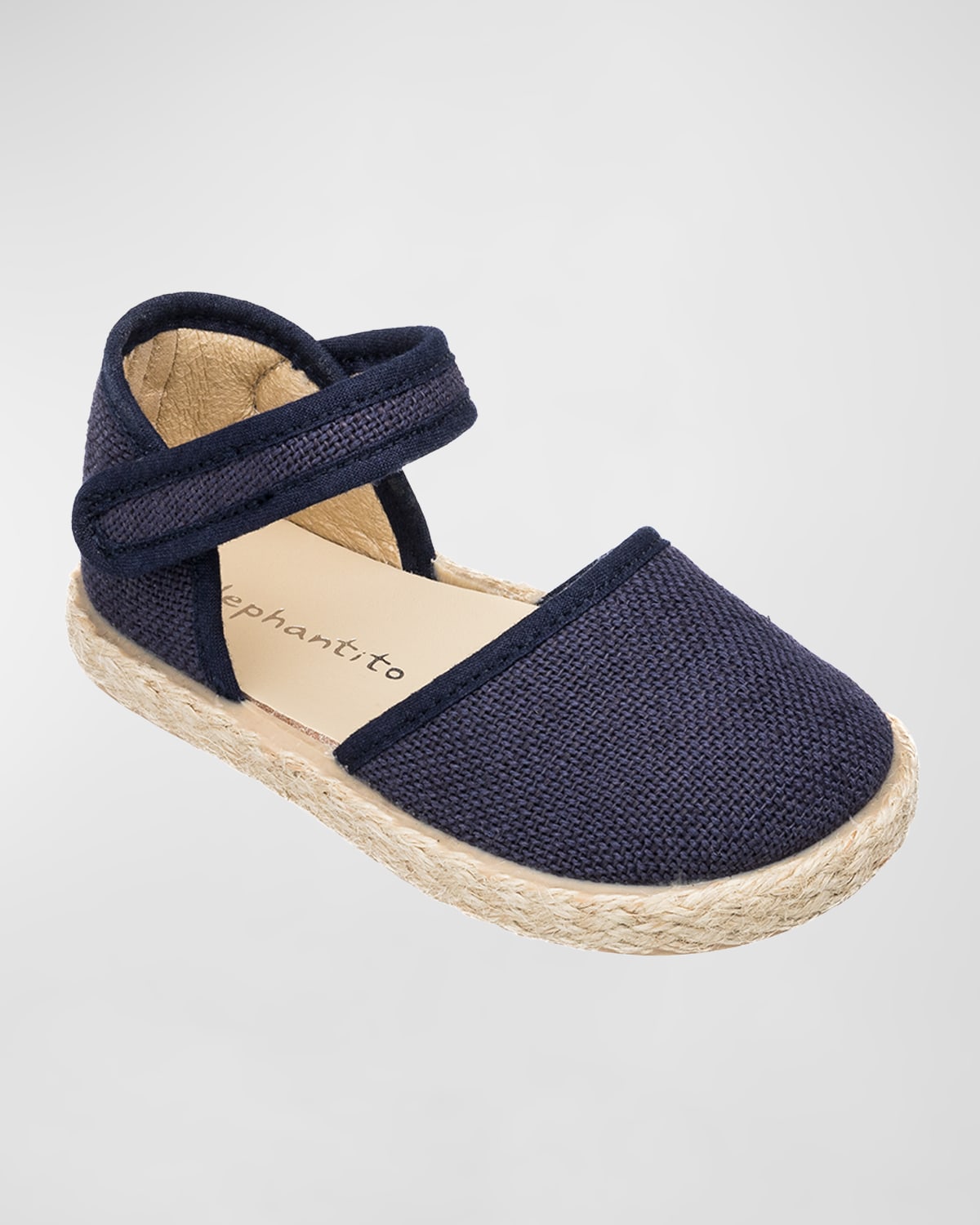 Shop Elephantito Girl's Linen Classic Espadrille Sandals, Baby/toddler/kid In Navy