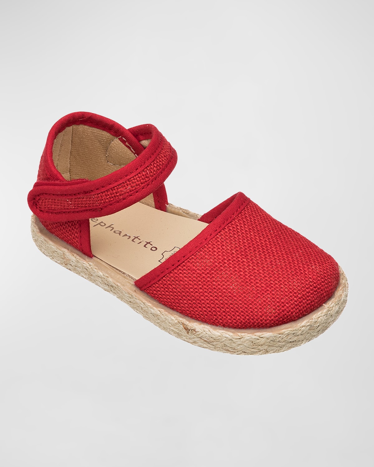 Shop Elephantito Girl's Linen Classic Espadrille Sandals, Baby/toddler/kid In Red