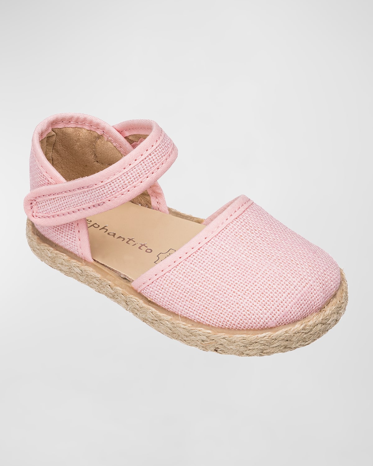 Elephantito Girl's Linen Classic Espadrille Sandals, Baby/toddler/kid In Pink