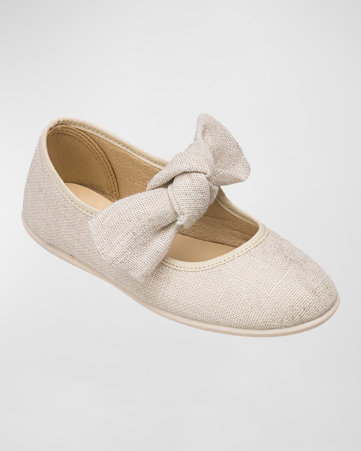 Shop Elephantito Girl's Linen Mary Jane Flats, Baby/toddler/kids In Ice
