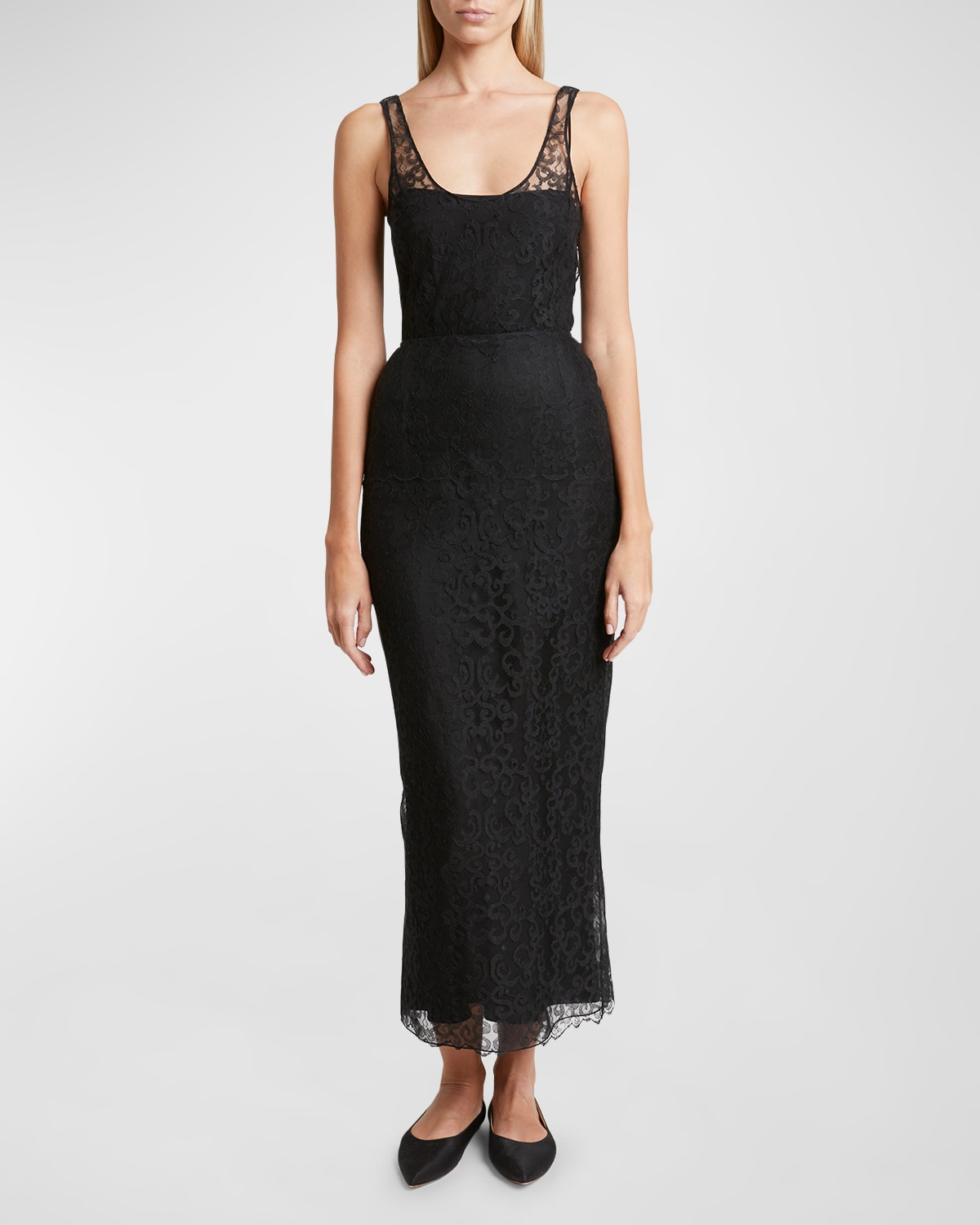 Gabriela Hearst Polus Lace Sleeveless Maxi Dress In Black