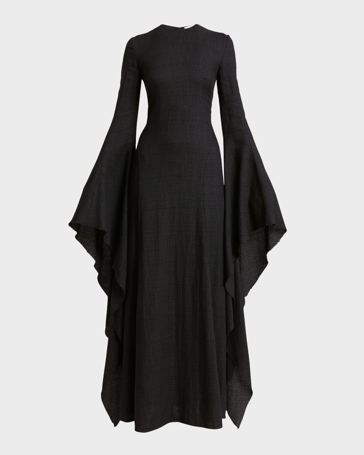 Gabriela Hearst Sigrud Flare-sleeve A-line Woven Maxi Dress In Black