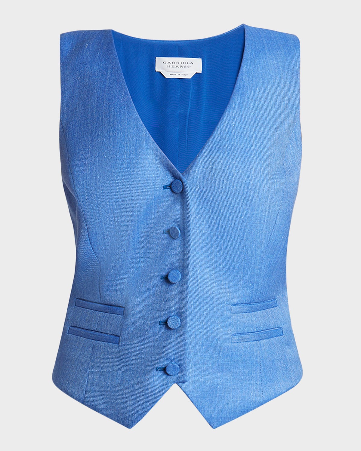 Gabriela Hearst Coleridge Wool-blend Vest In Sapphire