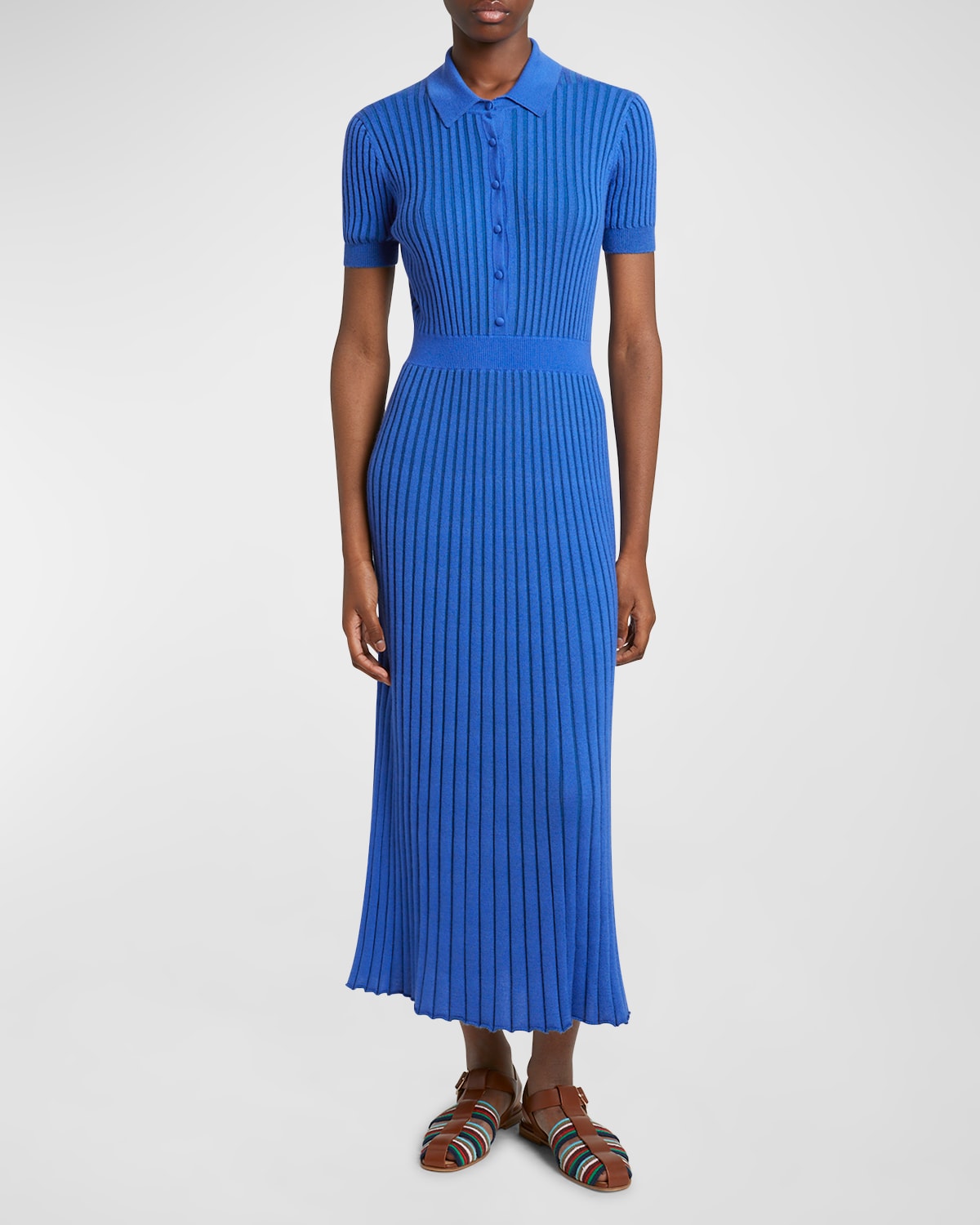 Shop Gabriela Hearst Amor Cashmere-blend Knit Maxi Dress In Sapphire
