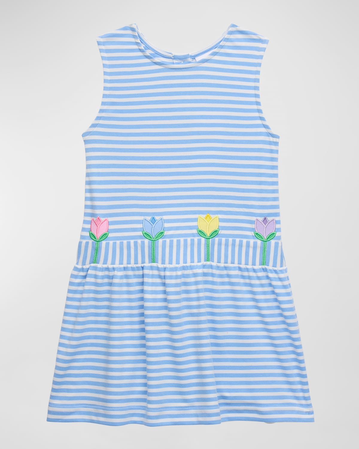 Girl's Tulip Applique Sleeveless Knit Dress, Size 2-6