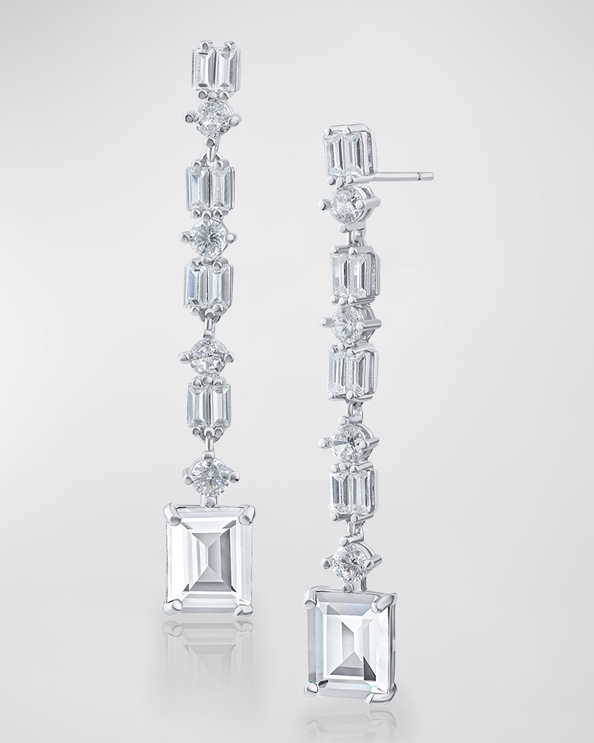 Multi Cubic Zirconia Vertical Drop Earrings