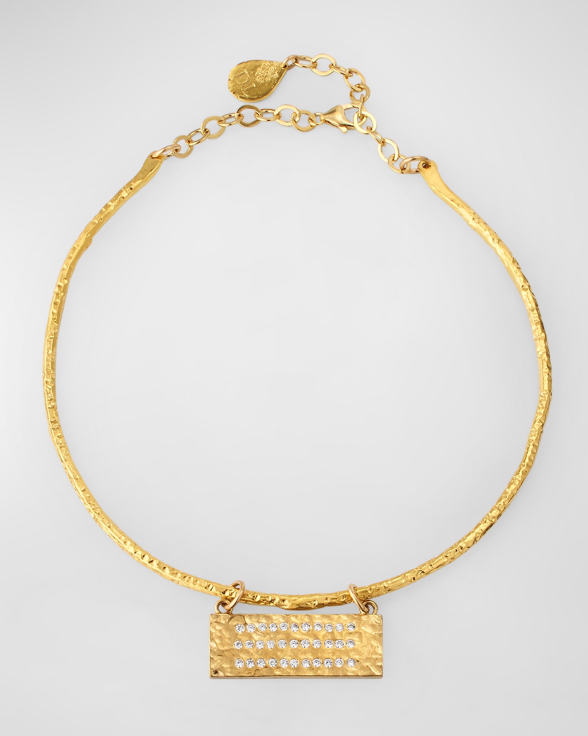 Devon Leigh Diamond Illusion Plate Pendant Necklace In Gold
