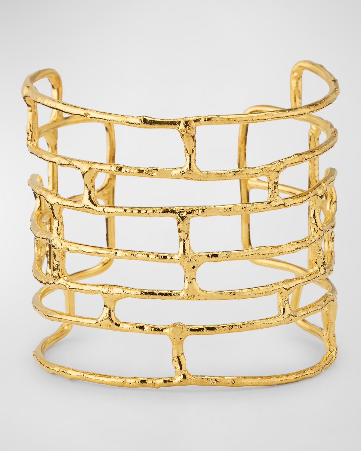 Gold-Plated Open Bars Cuff Bracelet