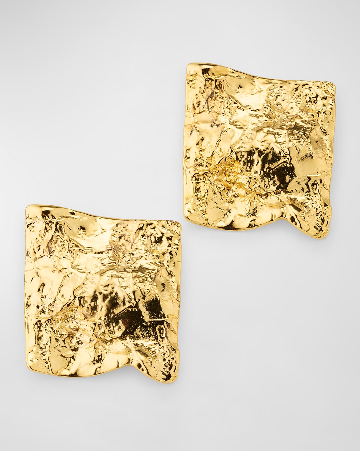 Devon Leigh Bent Square Gold-plated Earrings