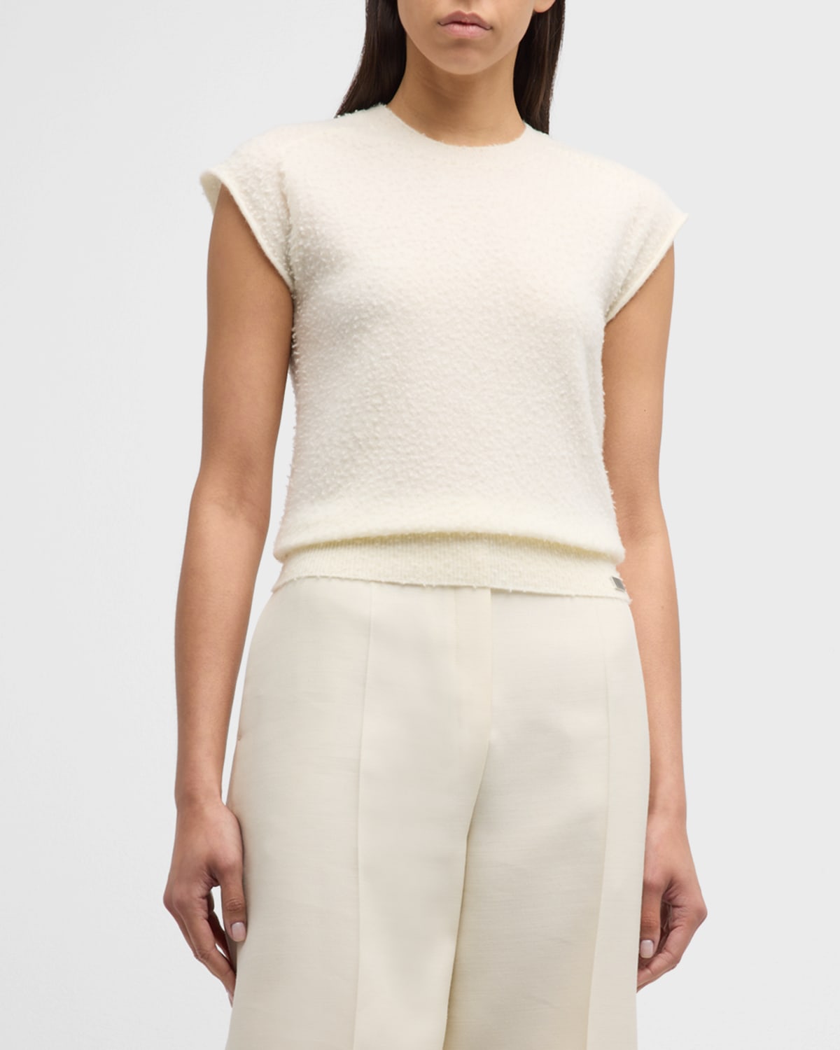 Shop Marc Jacobs Pilled Cap-sleeve Sweater Vest In Cream