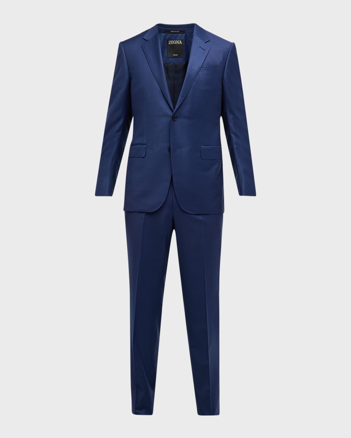 Zegna Men's Trofeo Wool Pindot Suit In Navy Solid