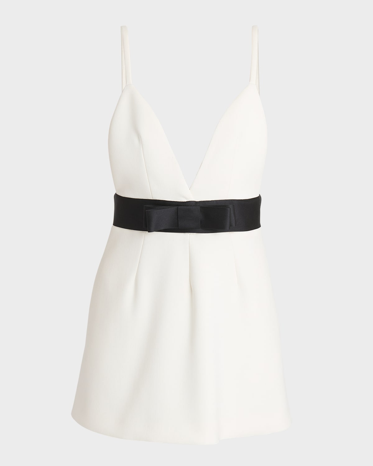 Shop Dolce & Gabbana Lana Mini Dress With Bow Waist In Naturalwht