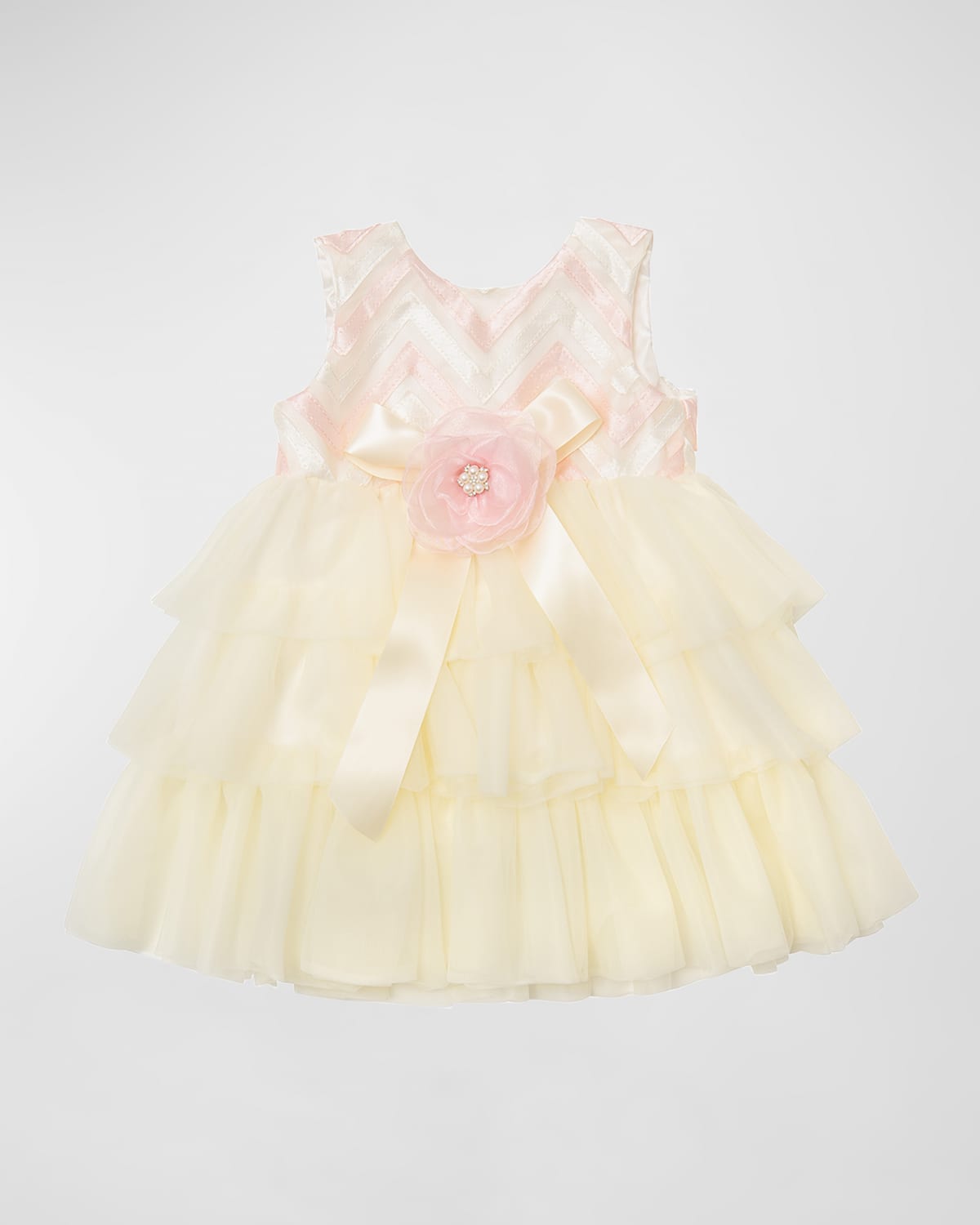 Shop Haute Baby Girl's Zoe's Magic Tiered Rosette Bow Dress, 12m-4t In Yellow