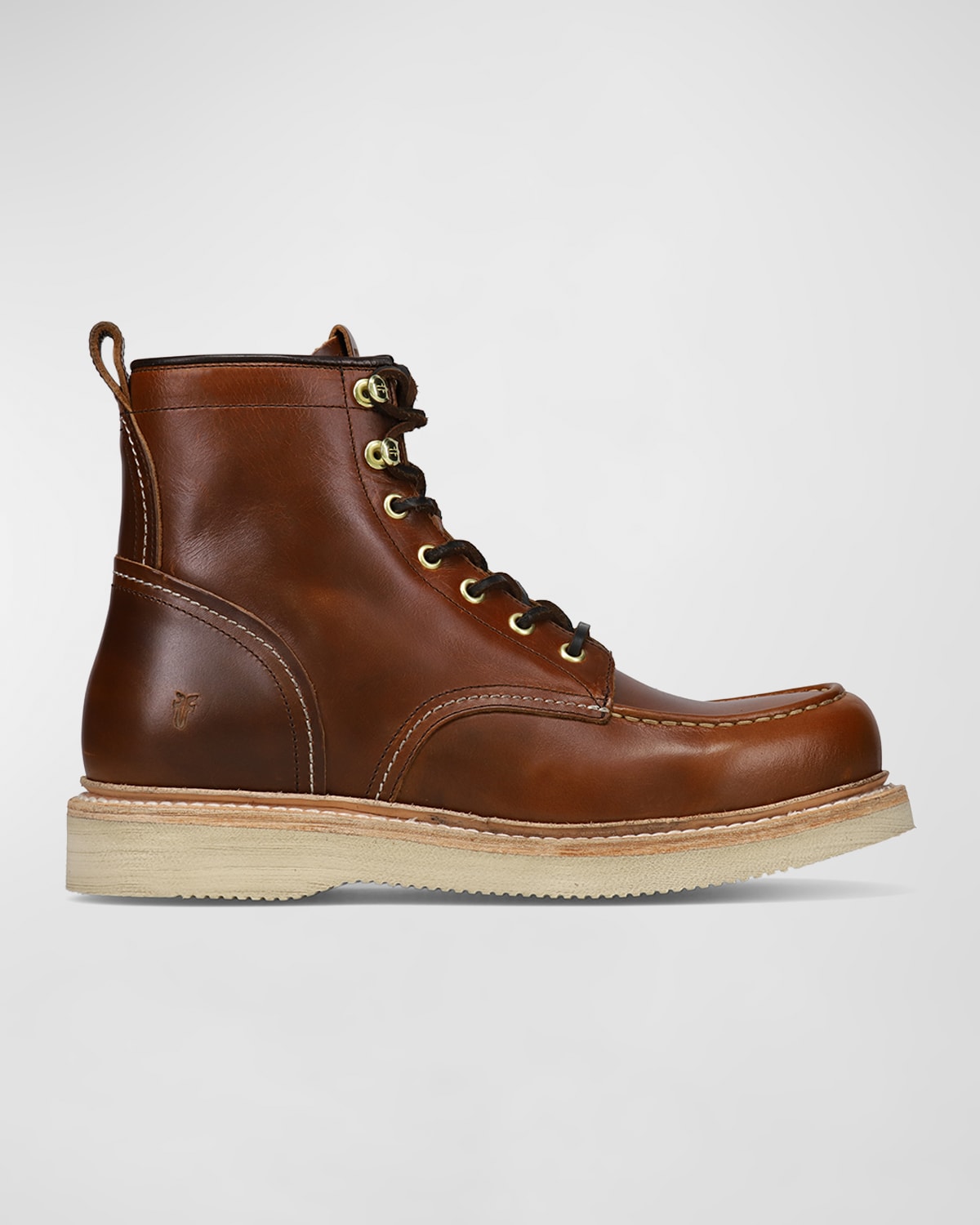 Shop Frye Men's Hudson Leather Lace-up Work Boots In Saddle