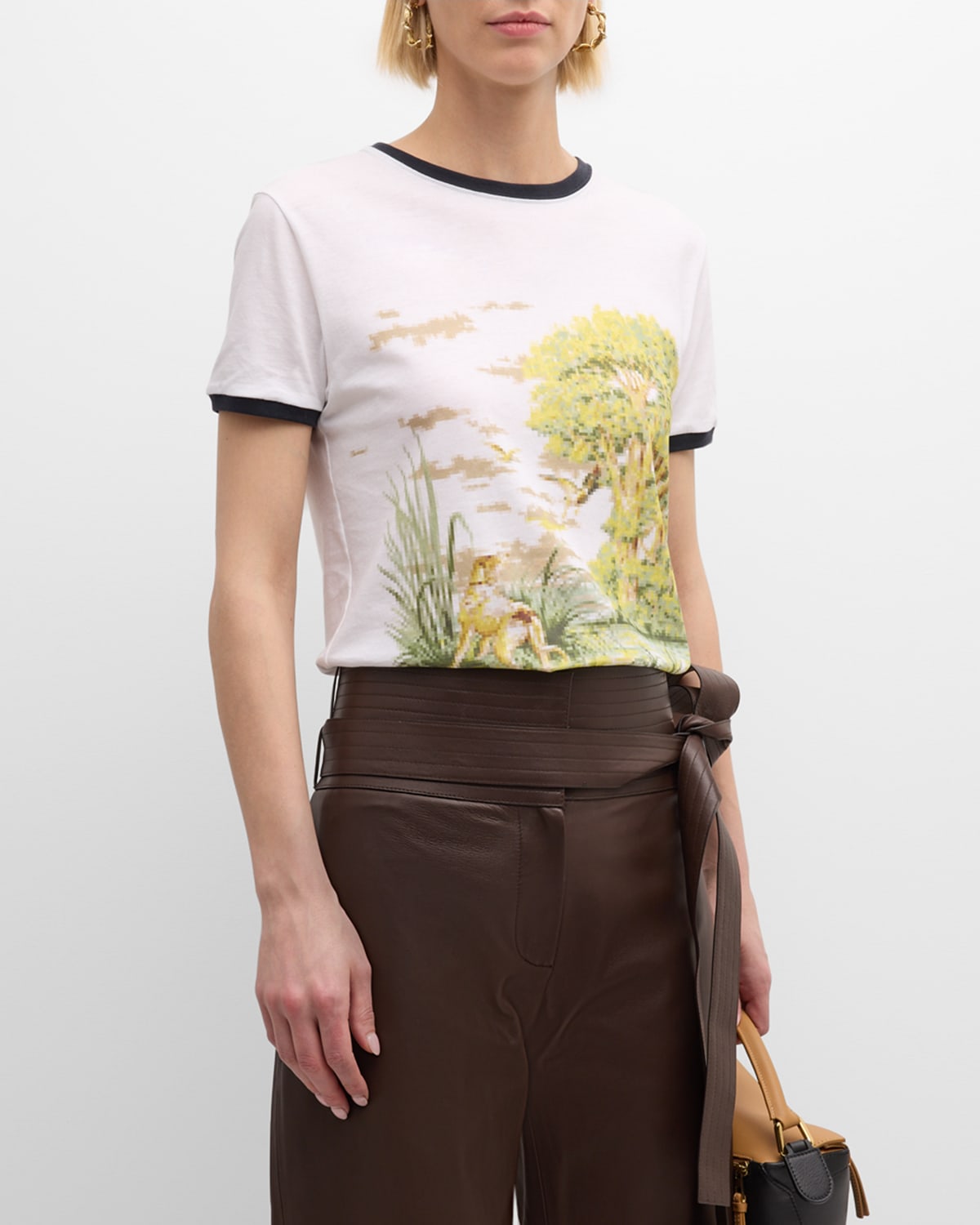 Shop Loewe Graphic Short-sleeve Slim-fit T-shirt In White