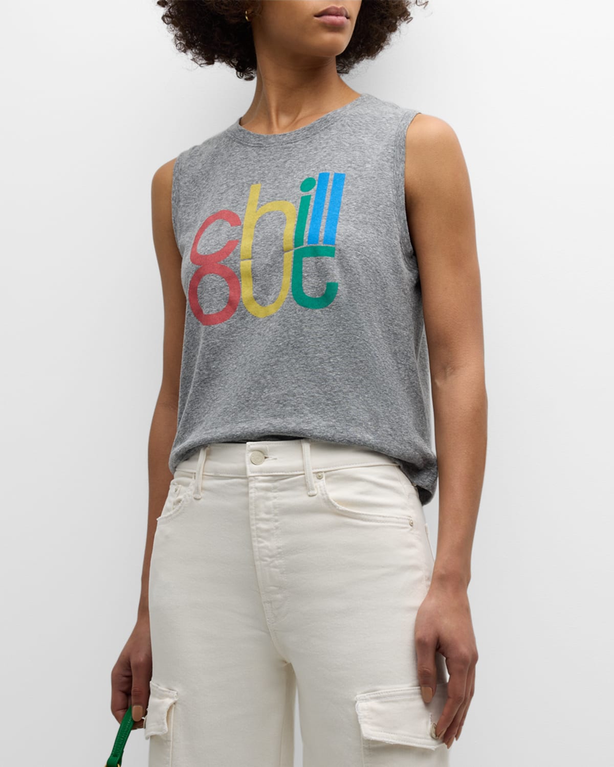 Shop Mother The Strong And Silent Type Muscle Tee In Chill Out Cho