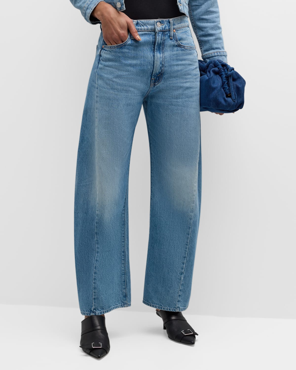 Shop Mother The Half Pipe Flood Jeans In Material Girl