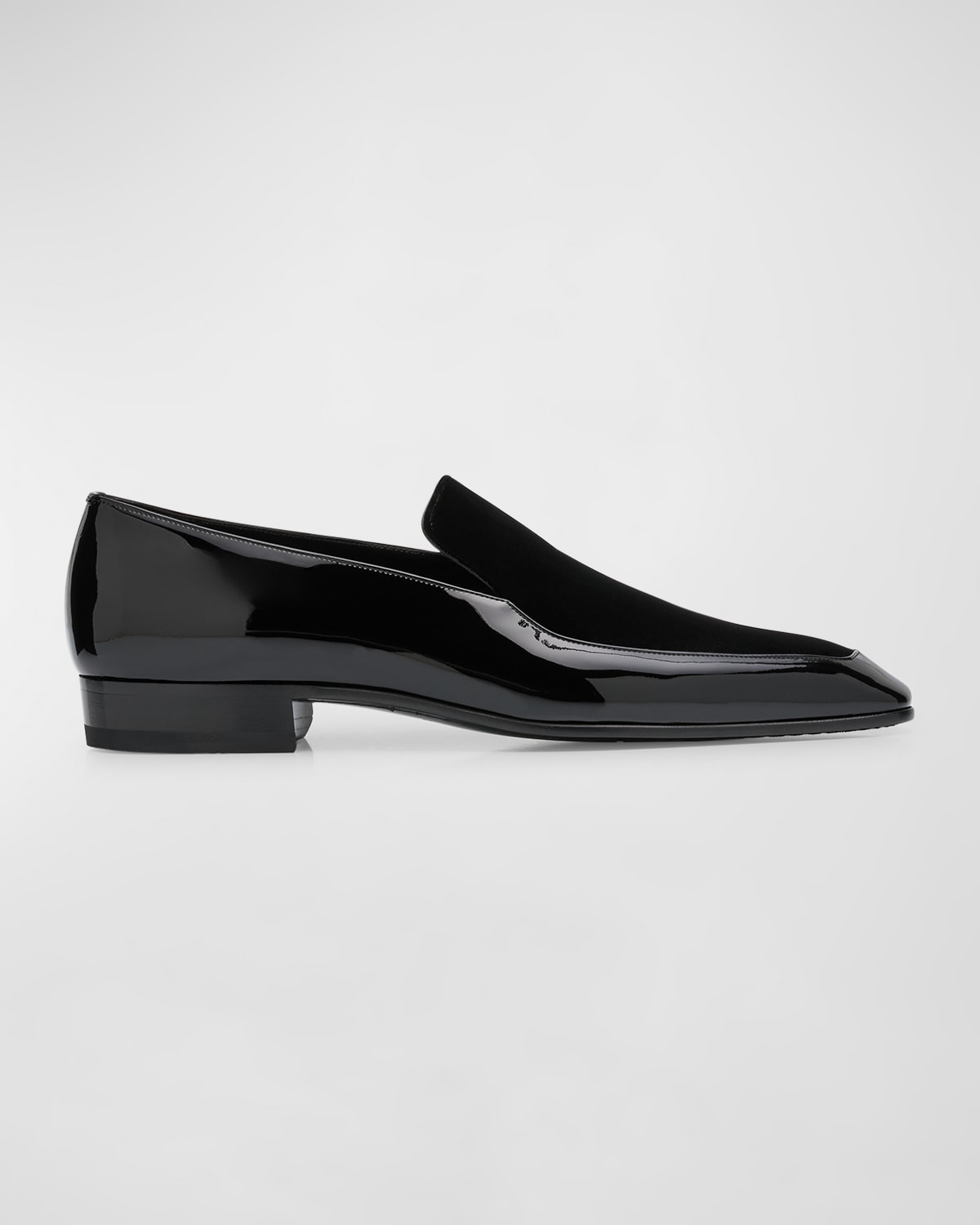 Shop Saint Laurent Men's Gabriel 20 Patent Leather Loafers In Nero