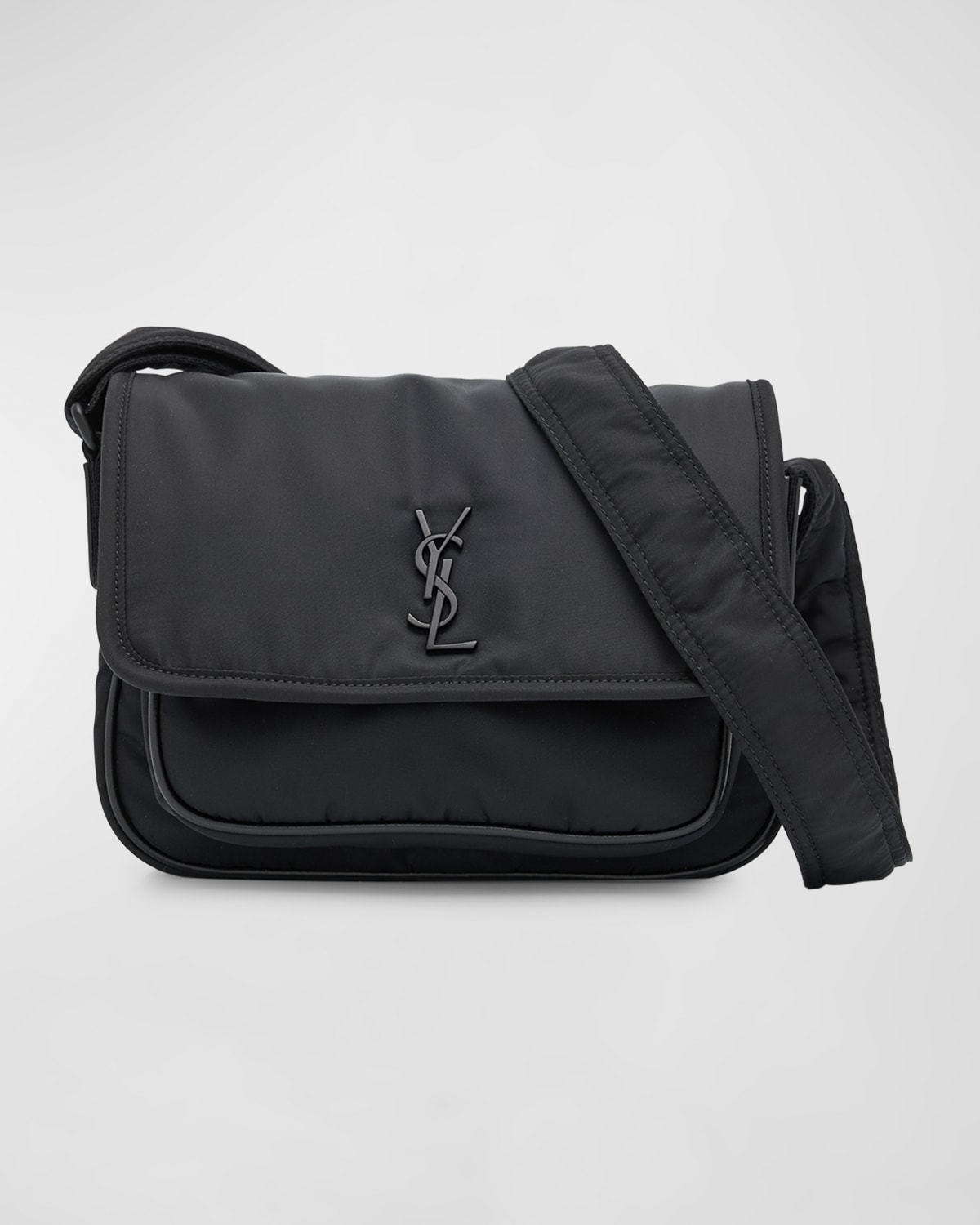 Shop Saint Laurent Men's Niki Ysl Messenger Bag In Nylon In Nero