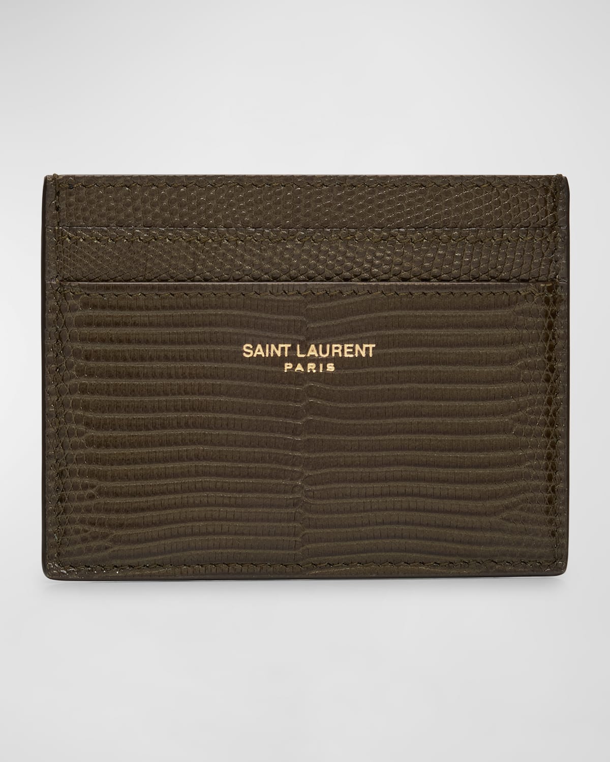 Men's Card Holder in Lizard-Effect Leather