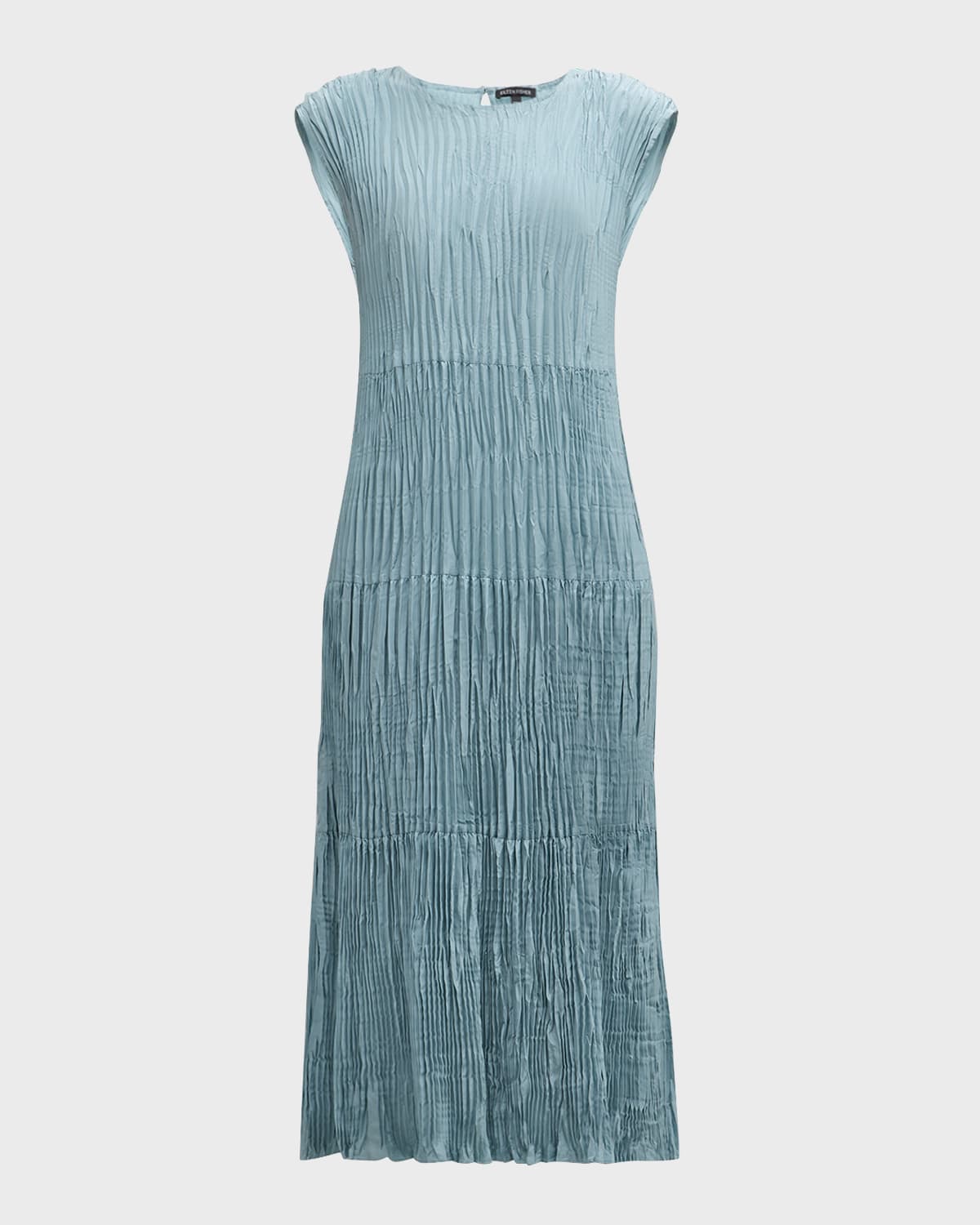 knee length dresses for ladies Elemental Printed Crinkle Silk Dress  Eileen Fisher Renew