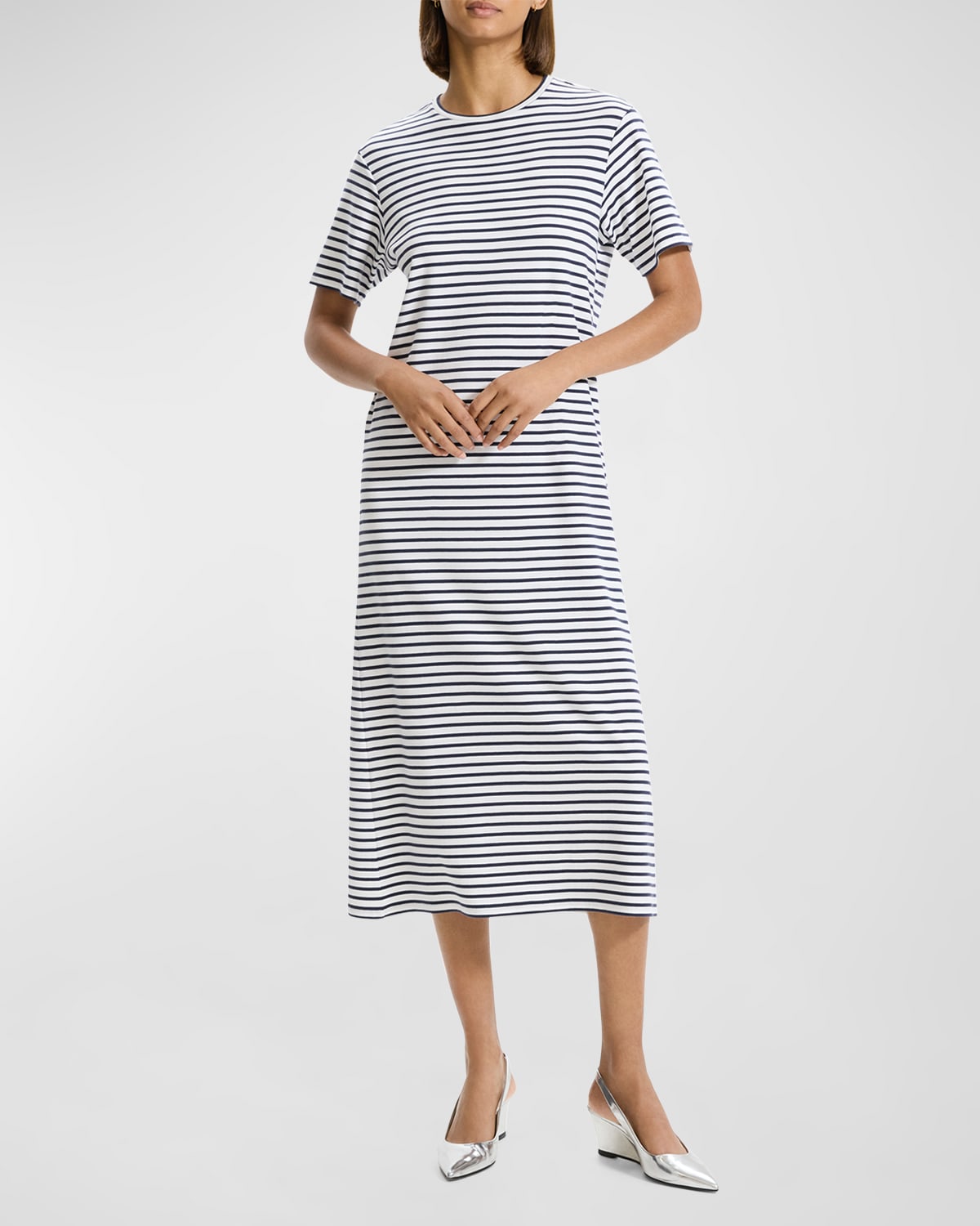 Clinton Knit Short-Sleeve Midi T-Shirt Dress