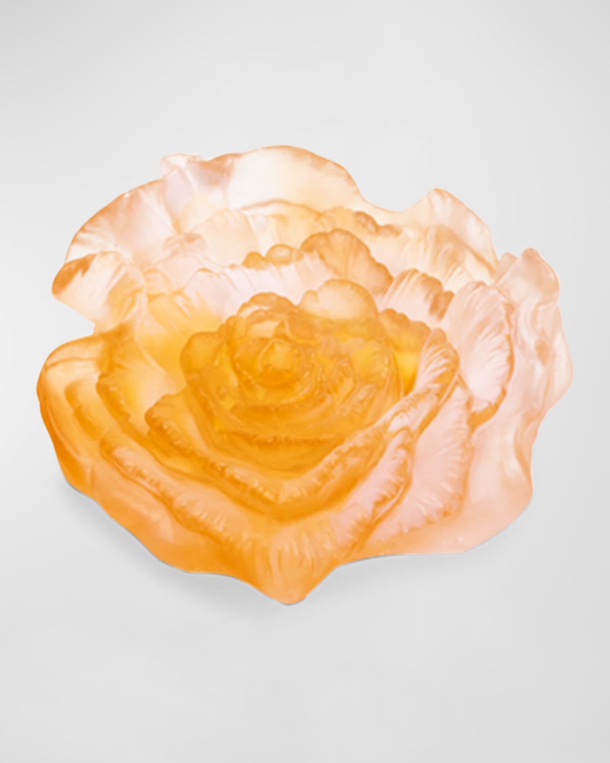 Daum Rose Royale Decorative Flower In Amber Pink