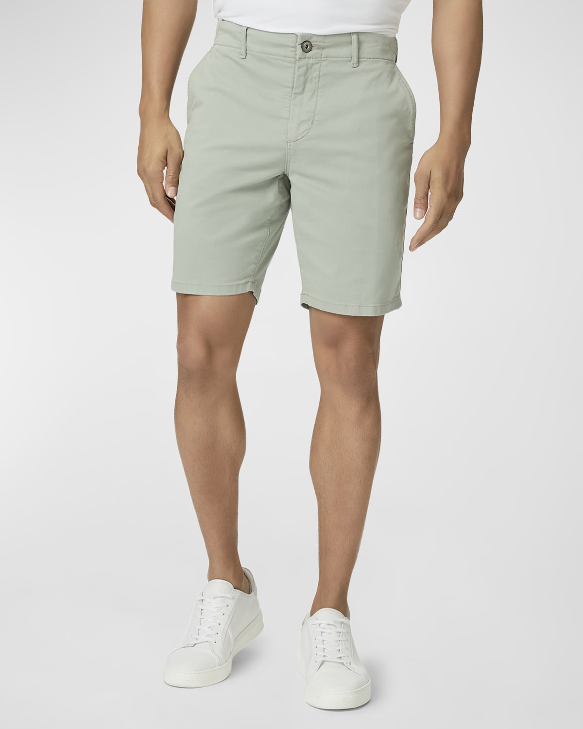 Shop Paige Men's Phillips Stretch Sateen Chino Shorts In Dried Thym