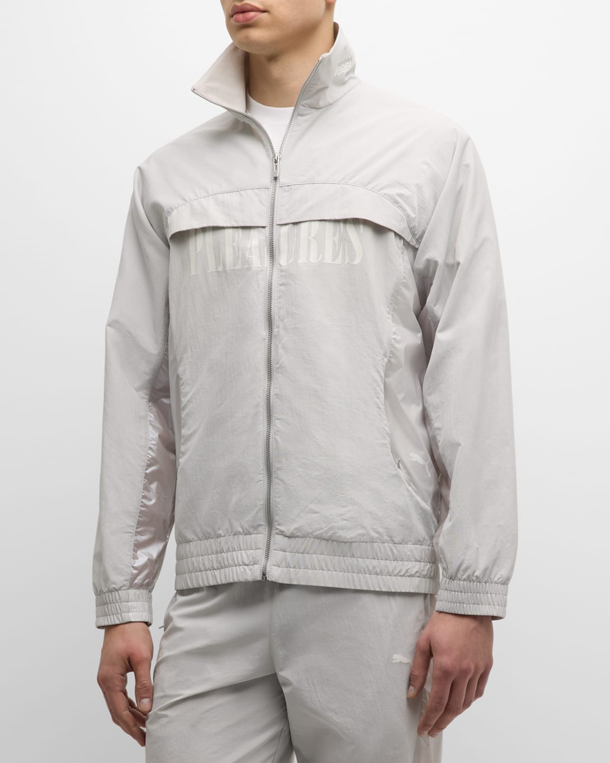 Shop Puma X Pleasures Men's Cellerator Track Jacket In Grey