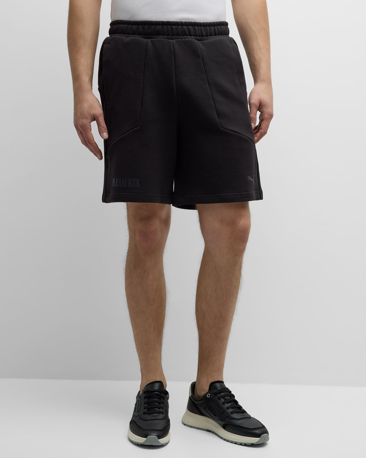 Shop Puma X Pleasures Men's Tonal Sweat Shorts In Black