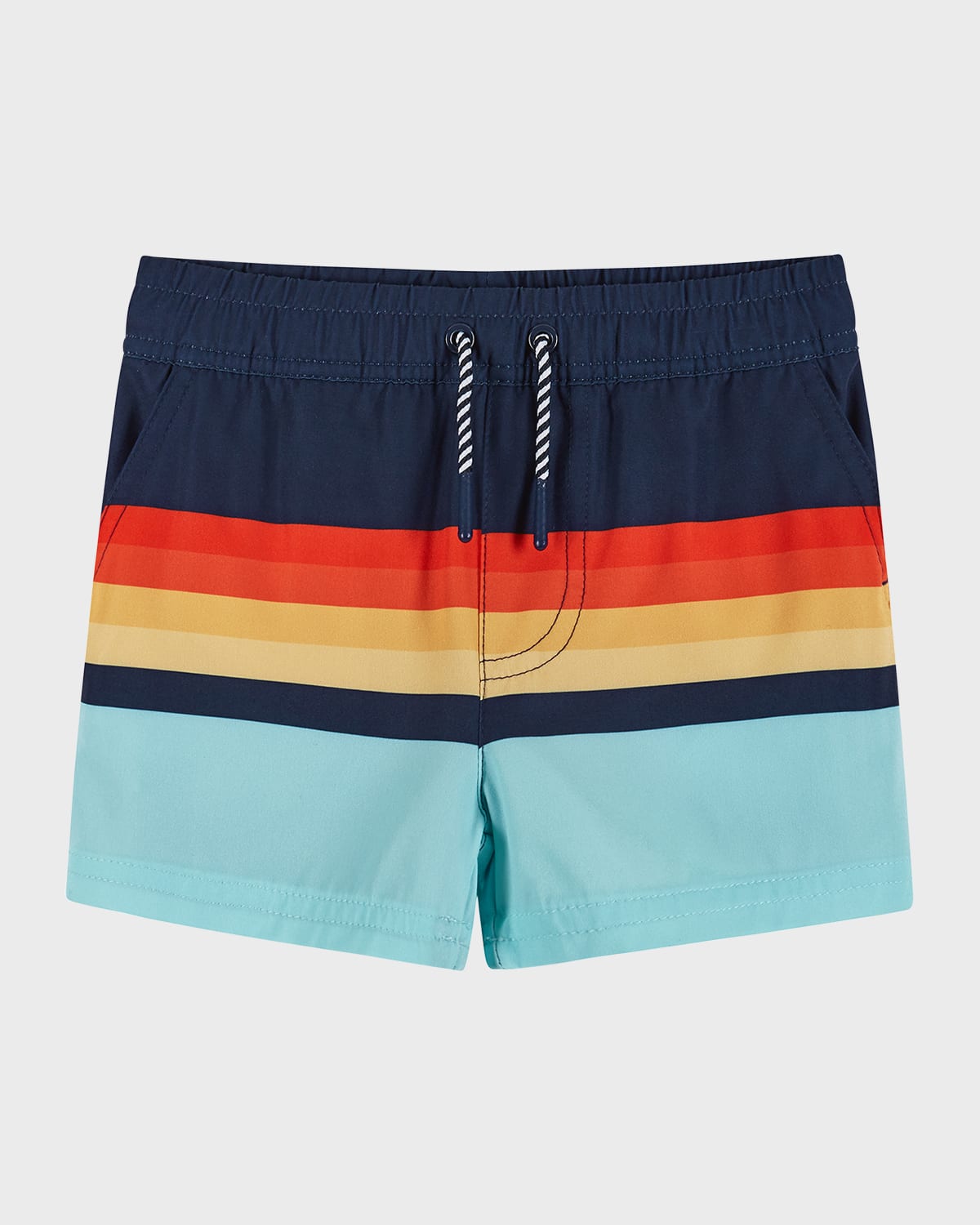 Andy & Evan Kids' Boy's Printed Boardshorts In Red Striped